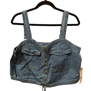 NWT Free People We The Free Cropped‎ Denim Top